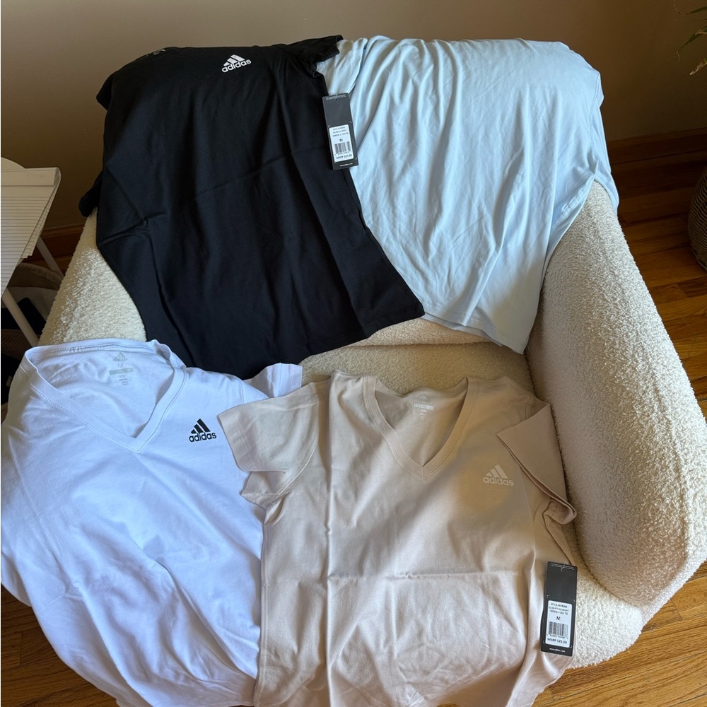 Adidas T-Shirt PACK OF 5 Set in Black, White, and Cream